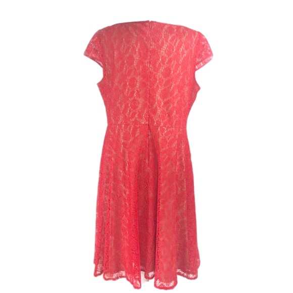 Evan Picone Black Label Orange Lace Dress - Picture 5 of 8